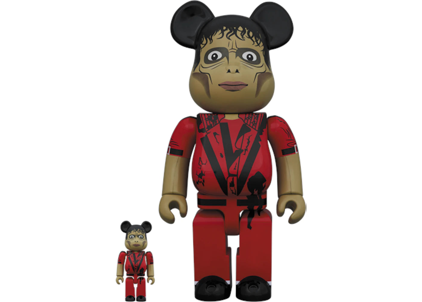 Bearbrick Michael Jackson Zombie 100% & 400% Set Red -1