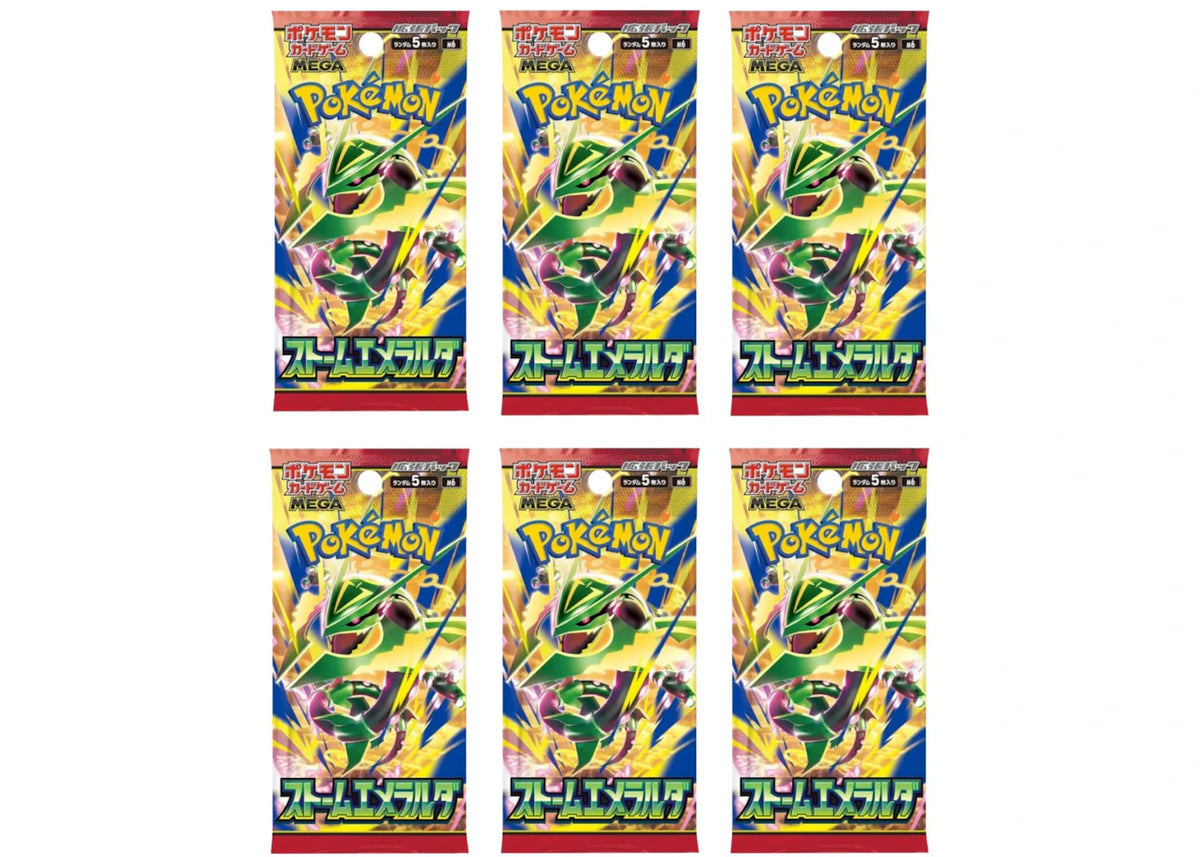 2026 Pokémon Mega Evolution Storm Emeralda Booster Pack (Japanese) 6x Lot -1
