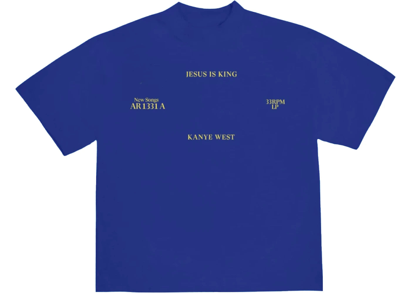 Kanye West Jesus Is King Vinyl I T-Shirt Blue -1