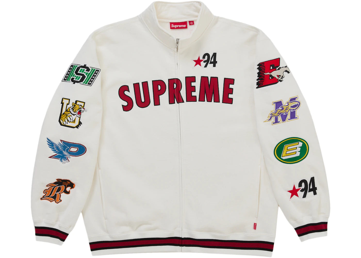Supreme Mascots Zip Up Sweatshirt White -1