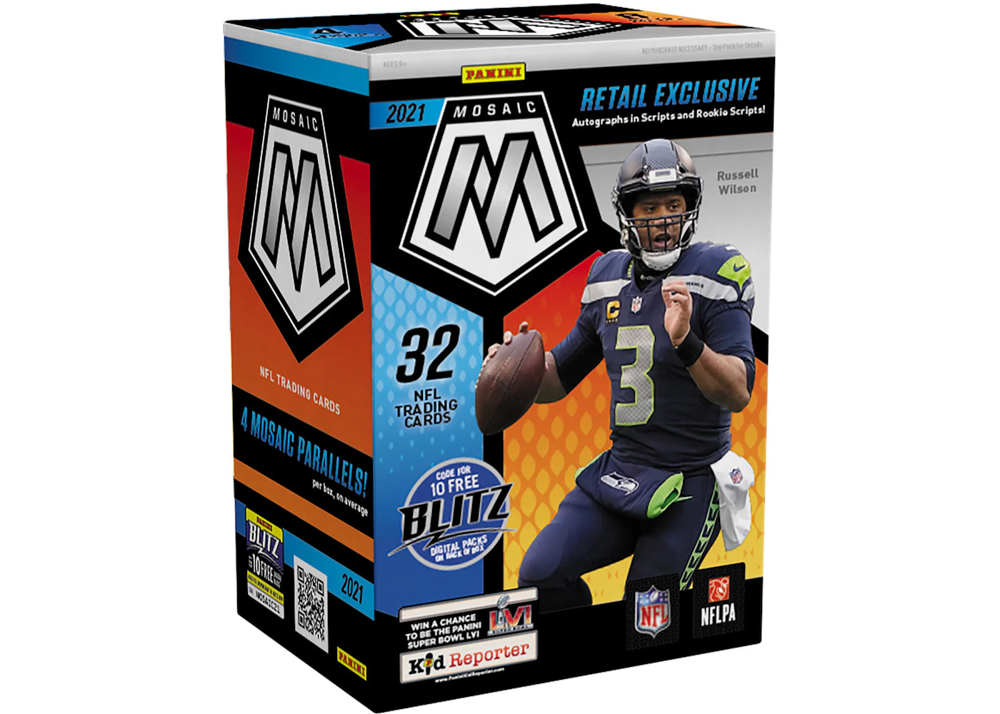 2021 Panini Mosaic Football Blaster Box (Orange Fluorescent Parallels) -1