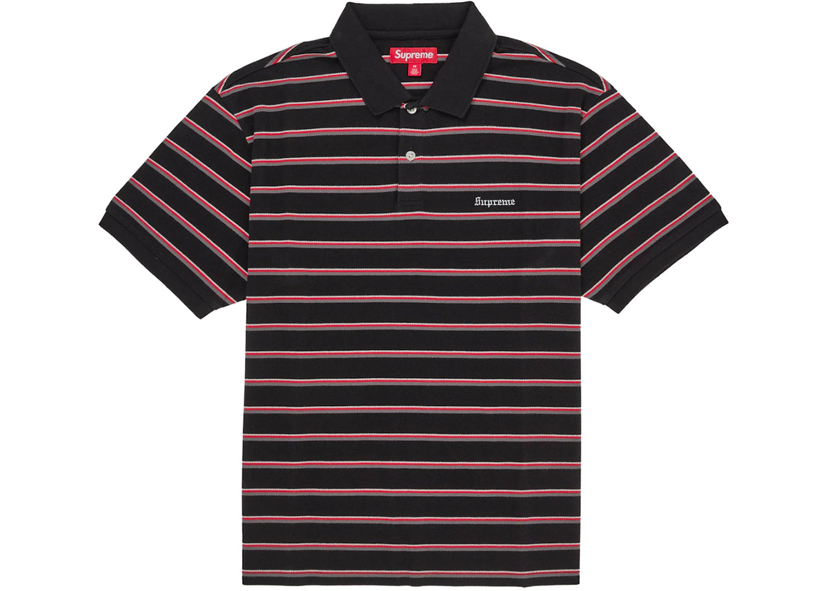 Supreme Stripe Polo Black -1