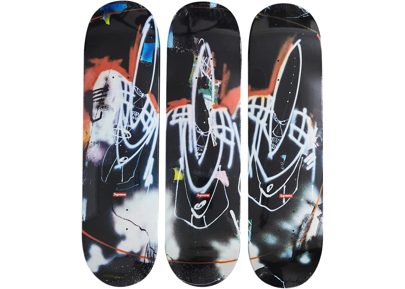 スケートボード Supreme Futura Skateboard Deck Set of 3 Supreme Futura Skateboard Deck Set Black