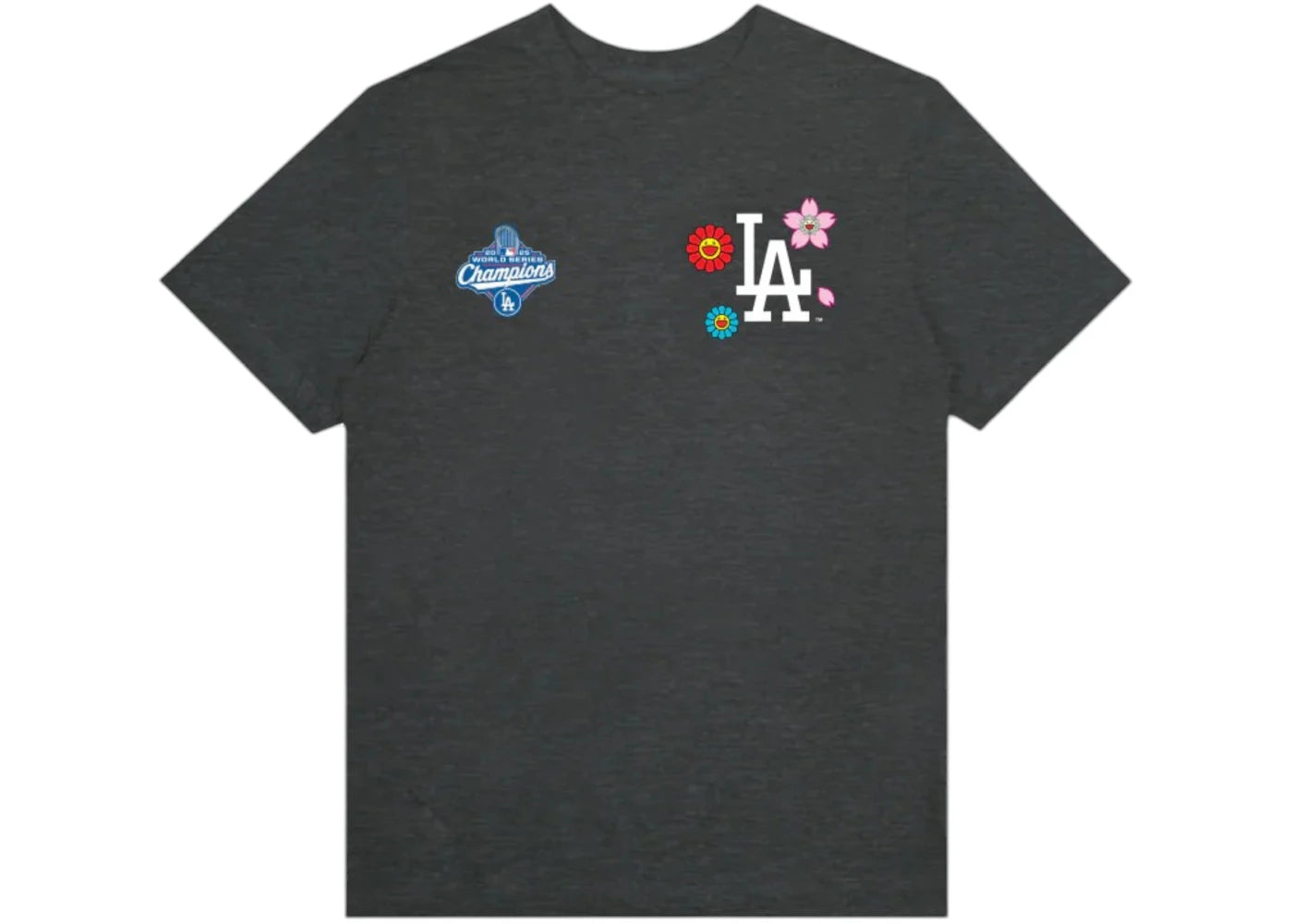 Takashi Murakami Fanatics x Los Angeles Dodgers World Series 2025 Champs T-Shirt Charcoal -1