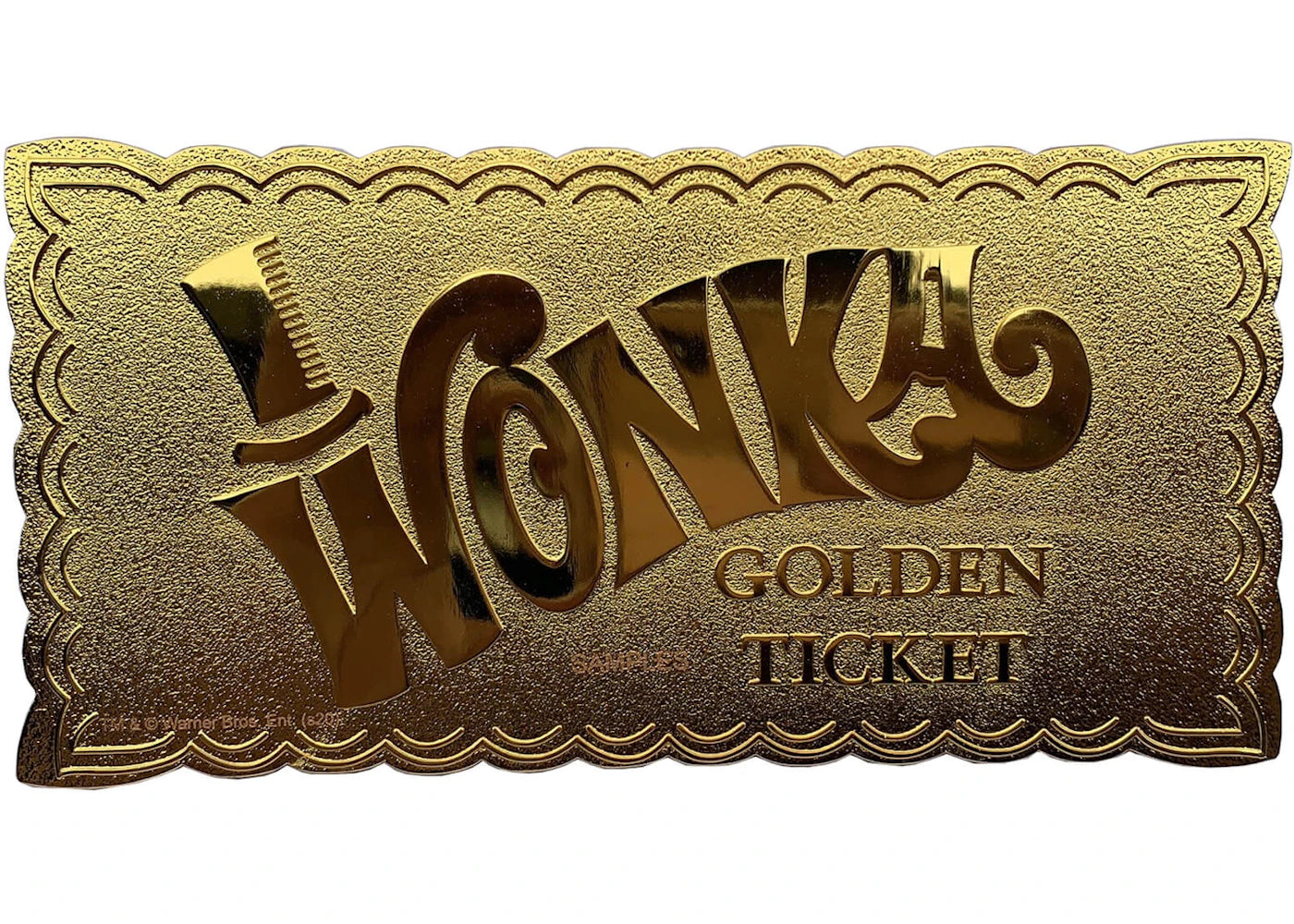 Zavvi Exclusive Willy Wonka 24K Gold Plated Winning Ticket Limited Edition Replica -1