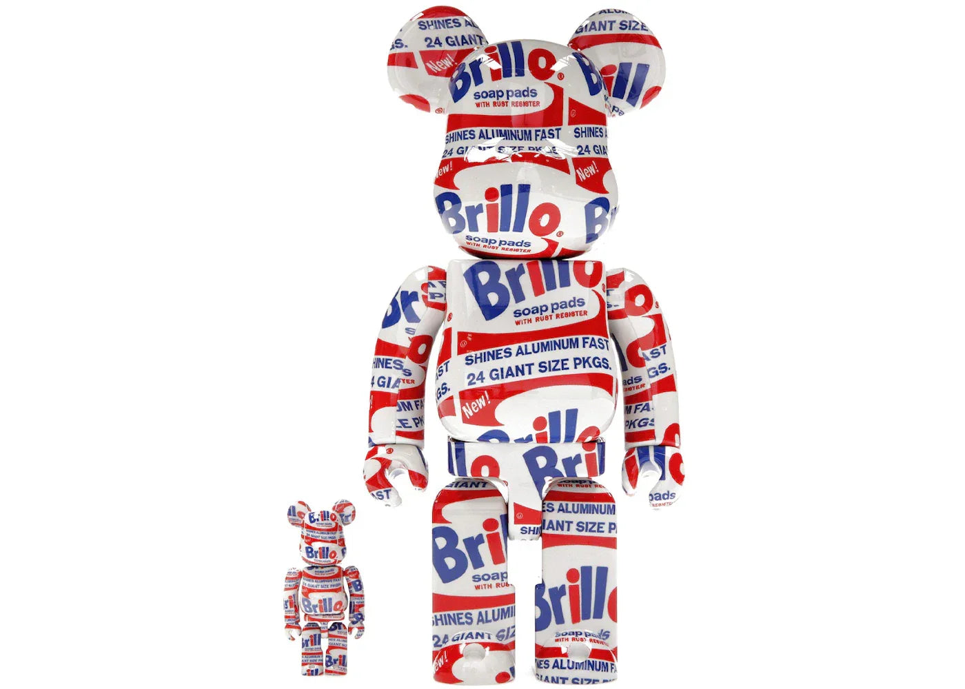 Bearbrick ANDY WARHOL "Brillo" 100% & 400% Set -1