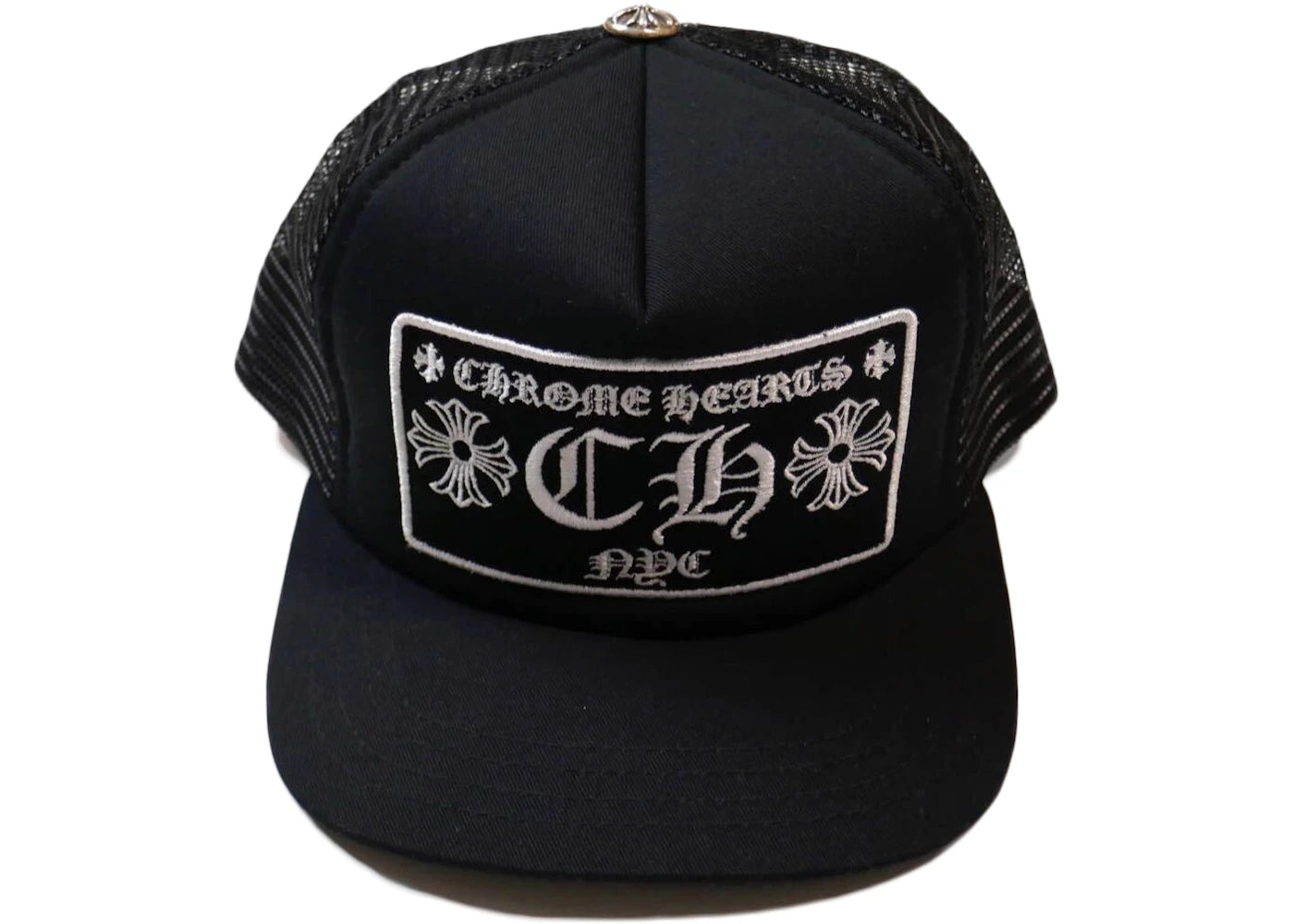 Chrome Hearts CH New York City Trucker Hat Black/Black -1