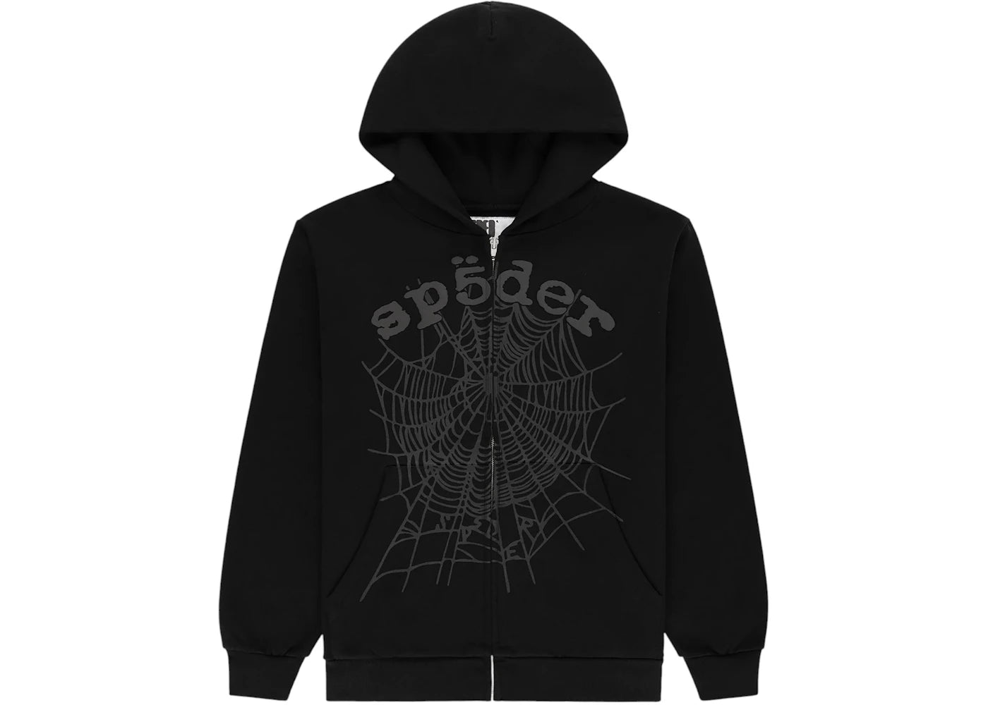 Sp5der OG Web V2 Phantom Zip Up Hoodie Black -1