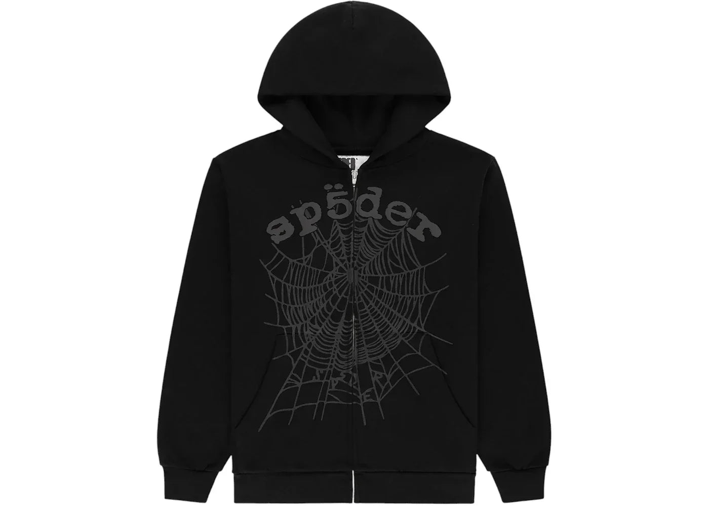 Sp5der OG Web V2 Phantom Zip Up Hoodie Black -1