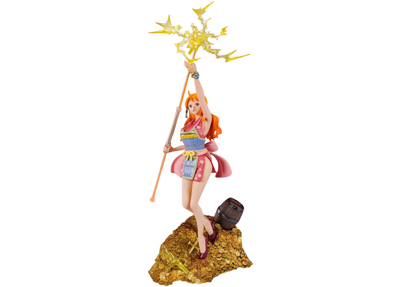 Bandai Figuarts Zero One Piece Nami Wt100 Commemorative Eiichiro Oda Illustration Daikaizoku Hyakkei Figure Pink -1