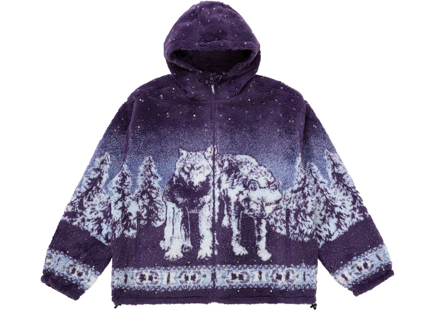 Supreme b.b. Simon Reversible Hooded Fleece Jacket Purple -1