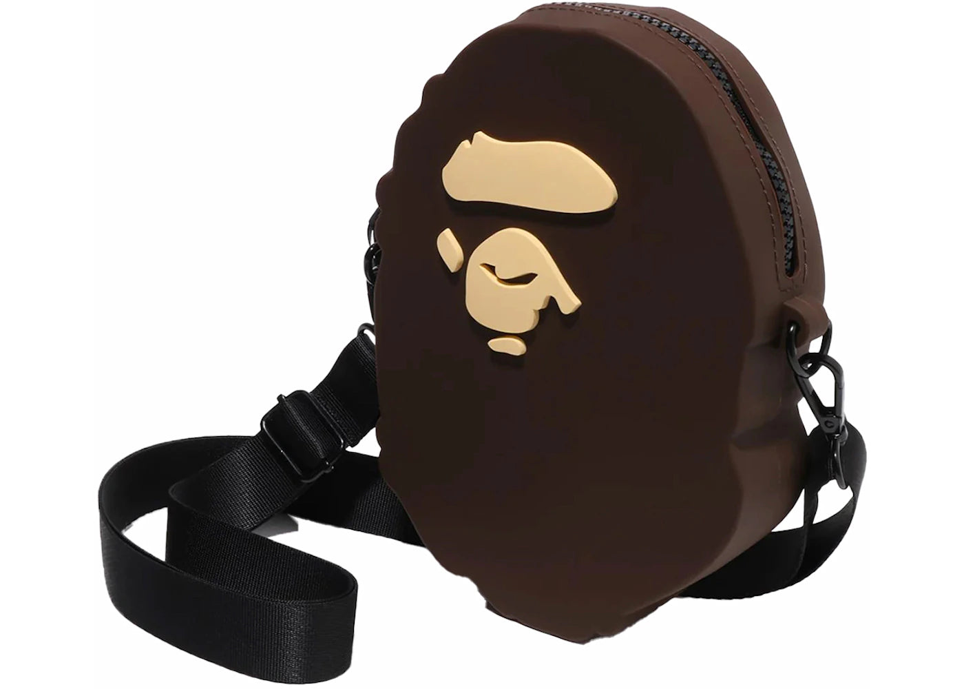 BAPE Ape Head Silicon Shoulder Bag Brown -1