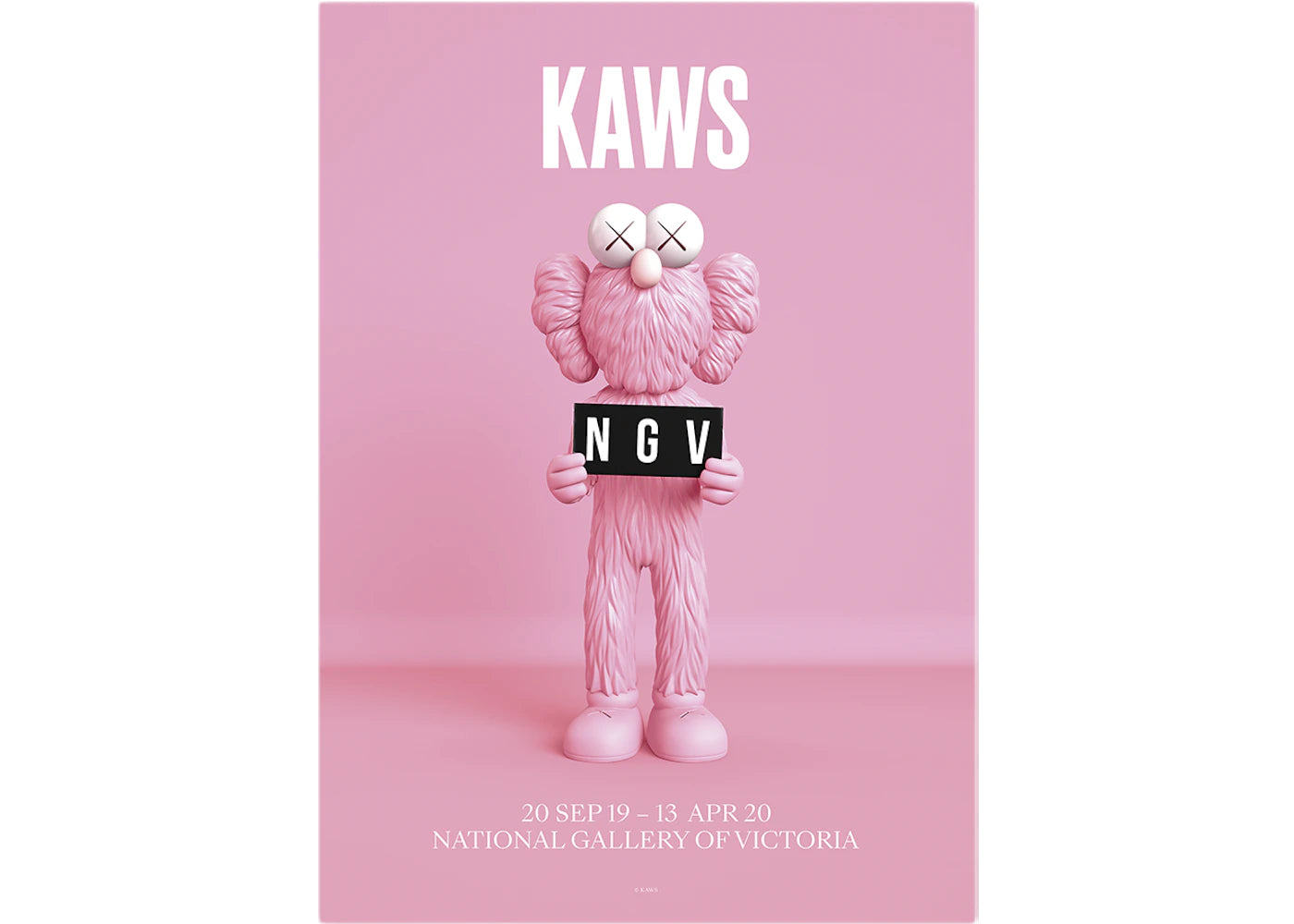 KAWS x NGV BFF Exhibition Poster Pink -1