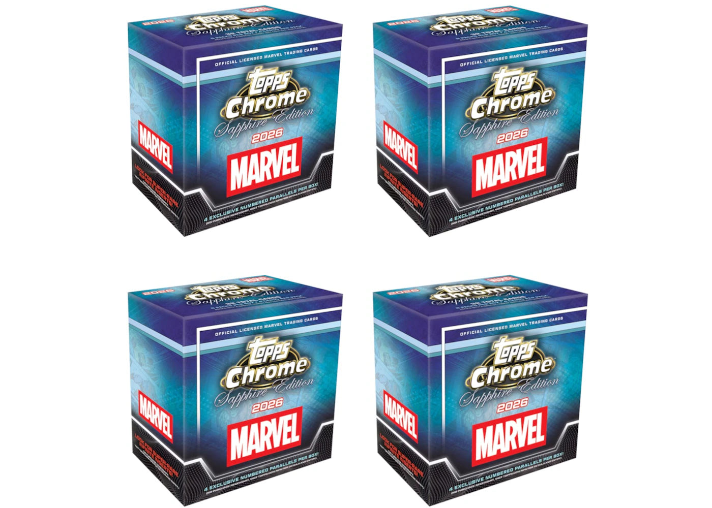 2026 Topps Chrome Marvel Comics Sapphire Edition Hobby Box 4x Lot -1