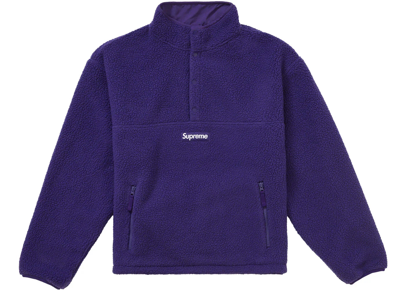Supreme Polartec Shearling Reversible Pullover (FW24) Purple -1