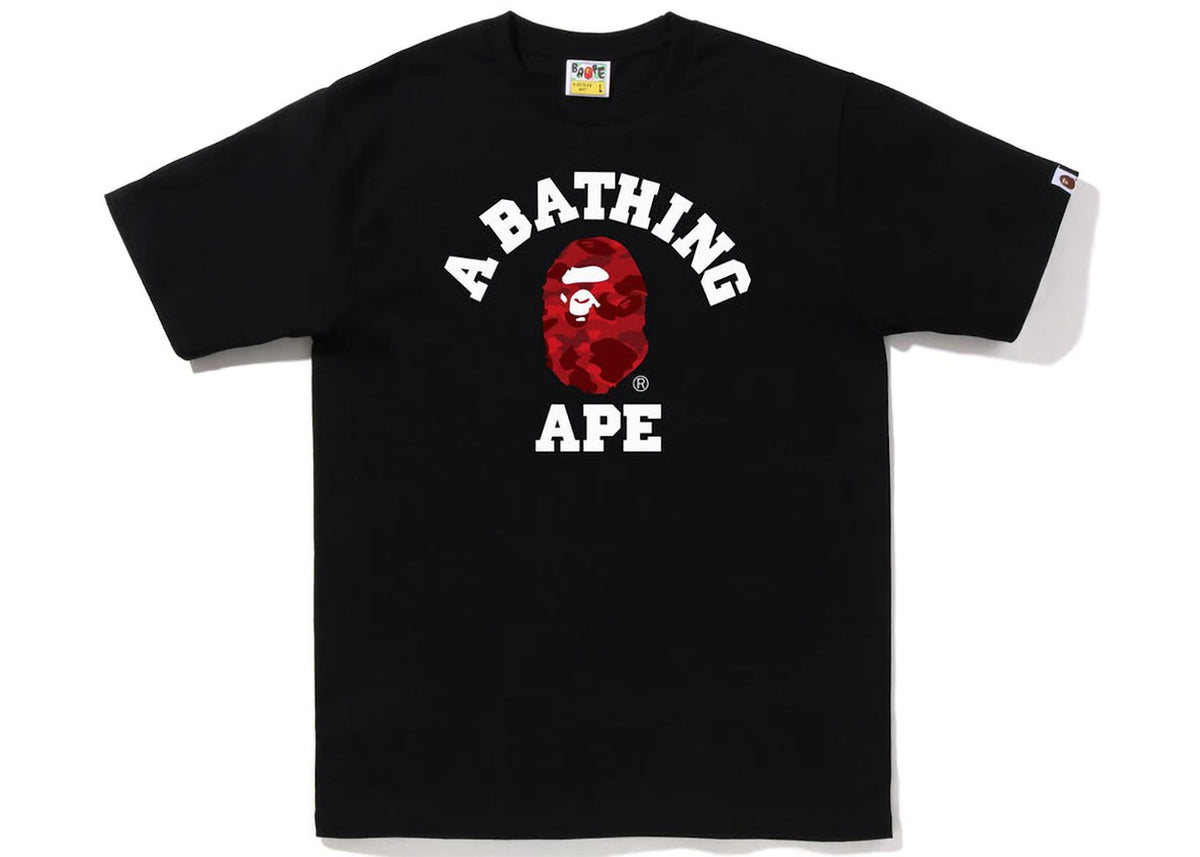 BAPE Color Camo College Tee (FW22) Black Red -1