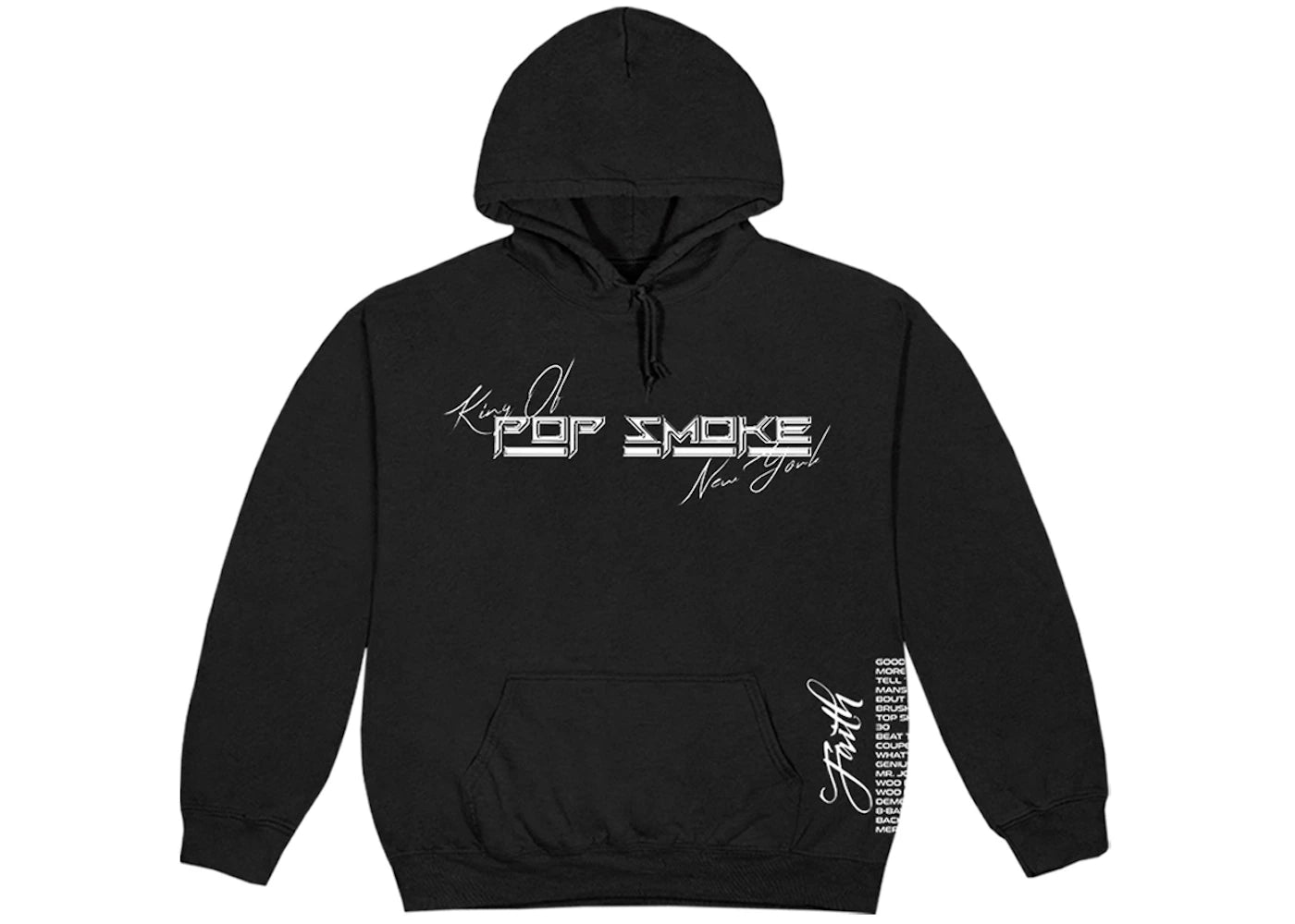 Pop Smoke x Vlone Faith King of New York Hoodie Black -1