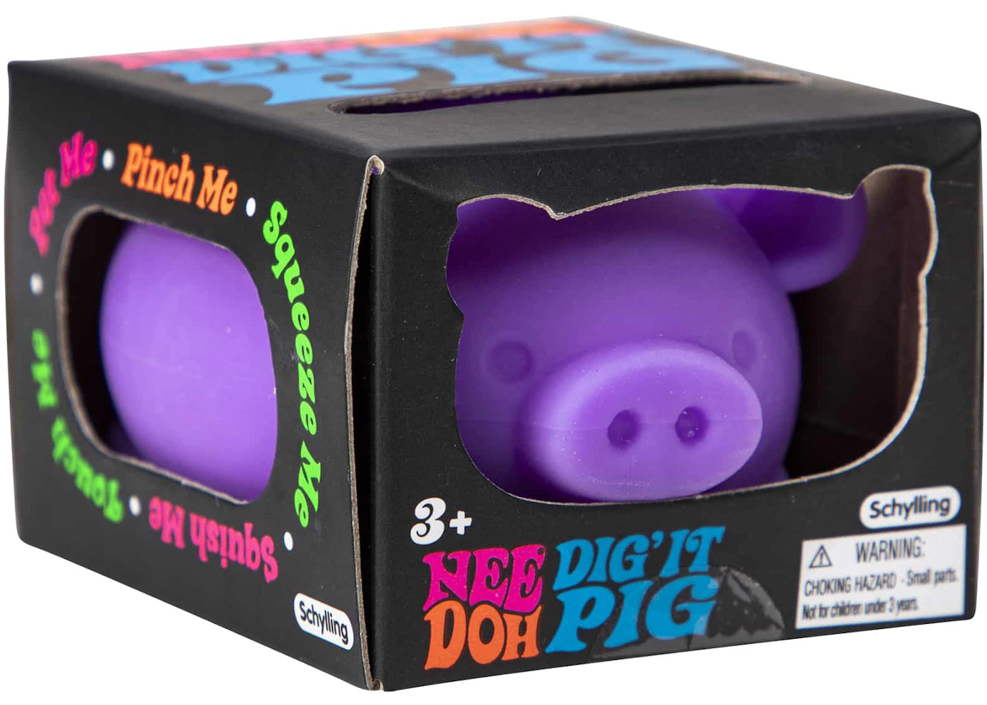 NeeDoh Dig’ It Pig Squishy Fidget Toy Purple -1