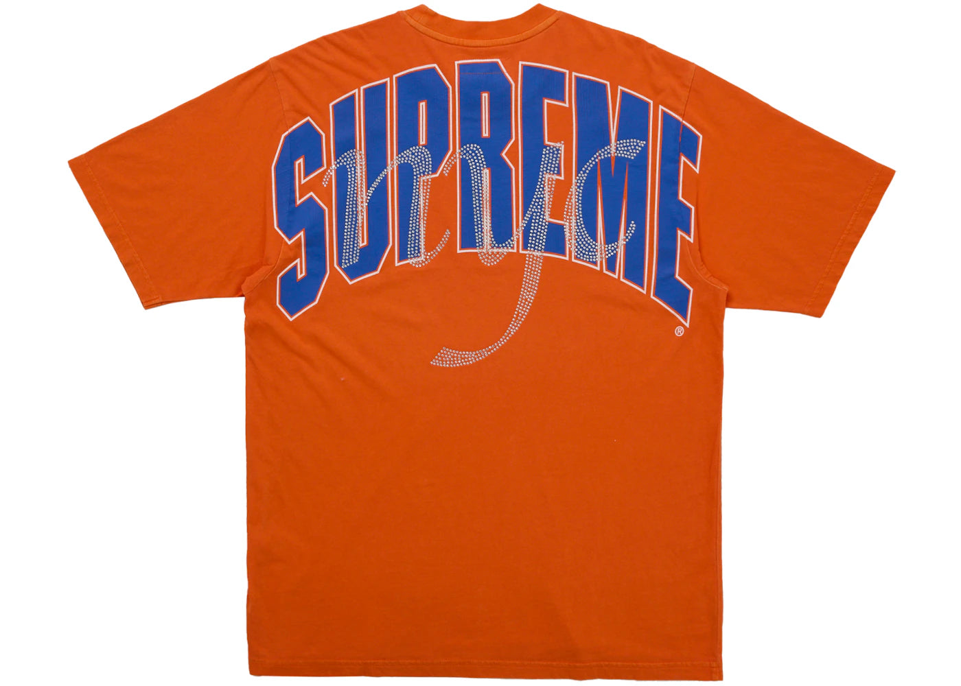 Supreme Rhinestone Script S/S Top Orange -1