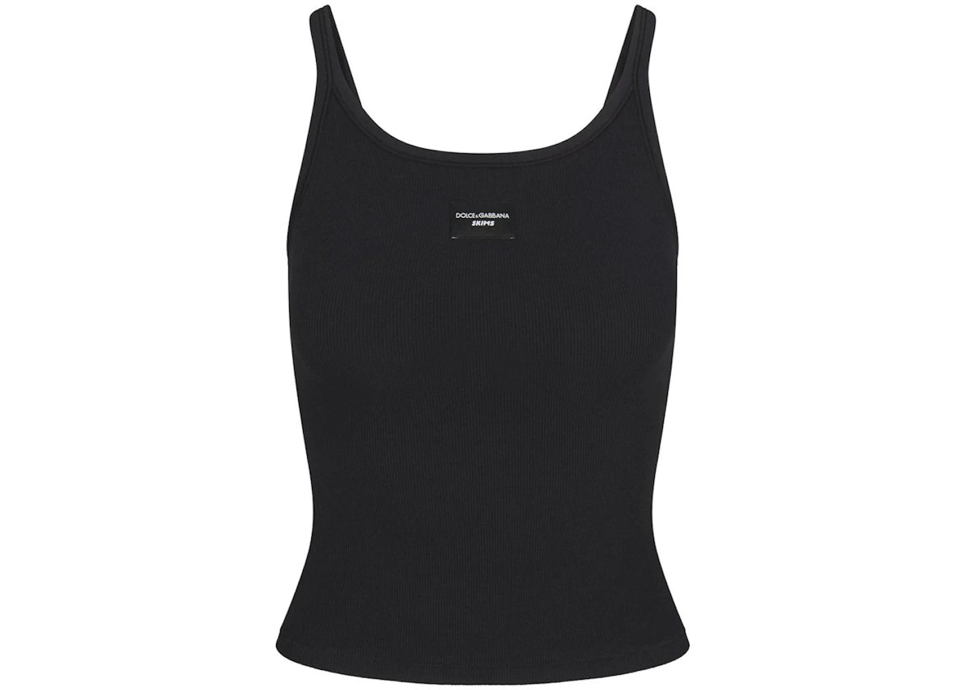 SKIMS x Dolce&Gabbana Cotton Rib Scoop Tank Onyx -1