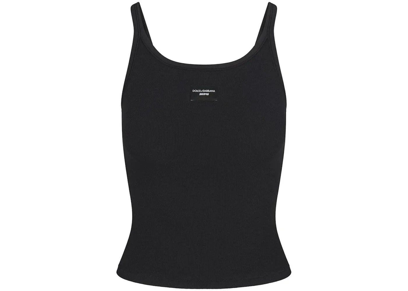 SKIMS x Dolce&Gabbana Cotton Rib Scoop Tank Onyx -1