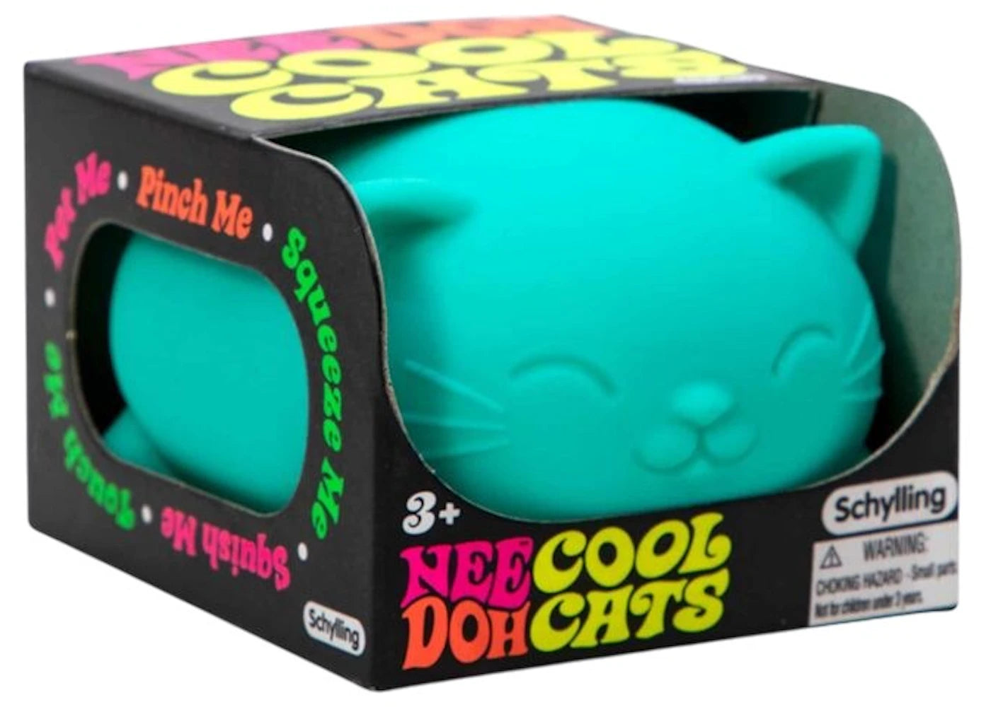 NeeDoh Super Cool Cat Squishy Fidget Toy Teal -1