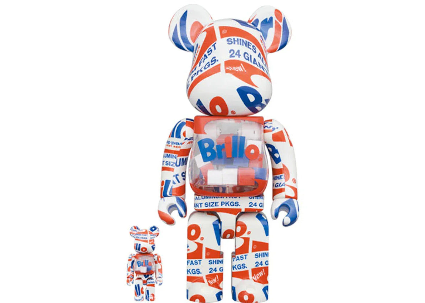 Bearbrick x Andy Warhol Brillo (2022) 100% & 400% Set-1
