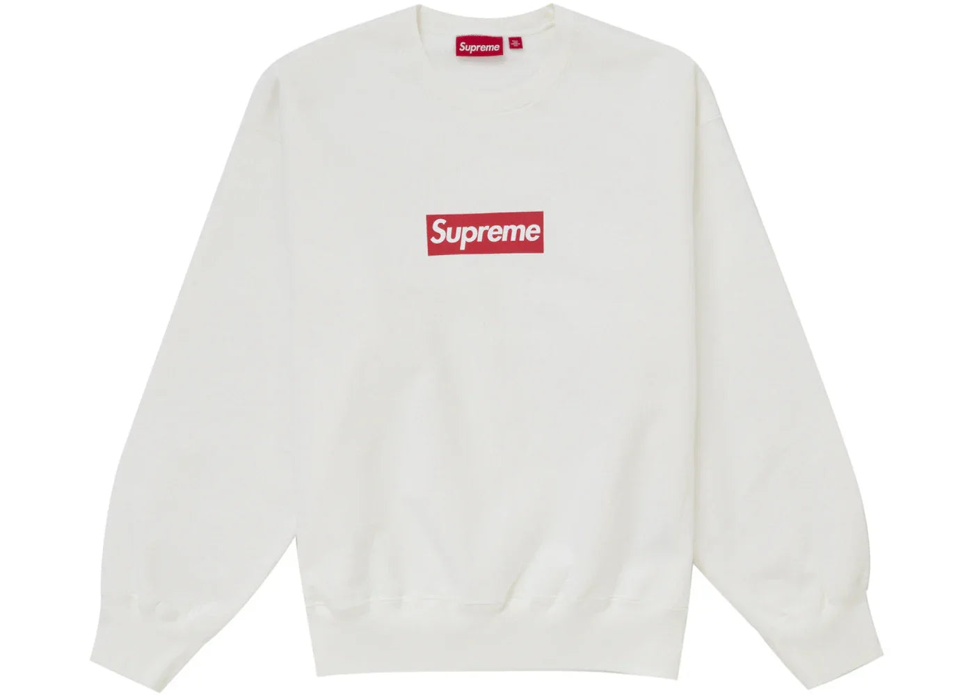 Supreme Washed Box Logo Crewneck White -1