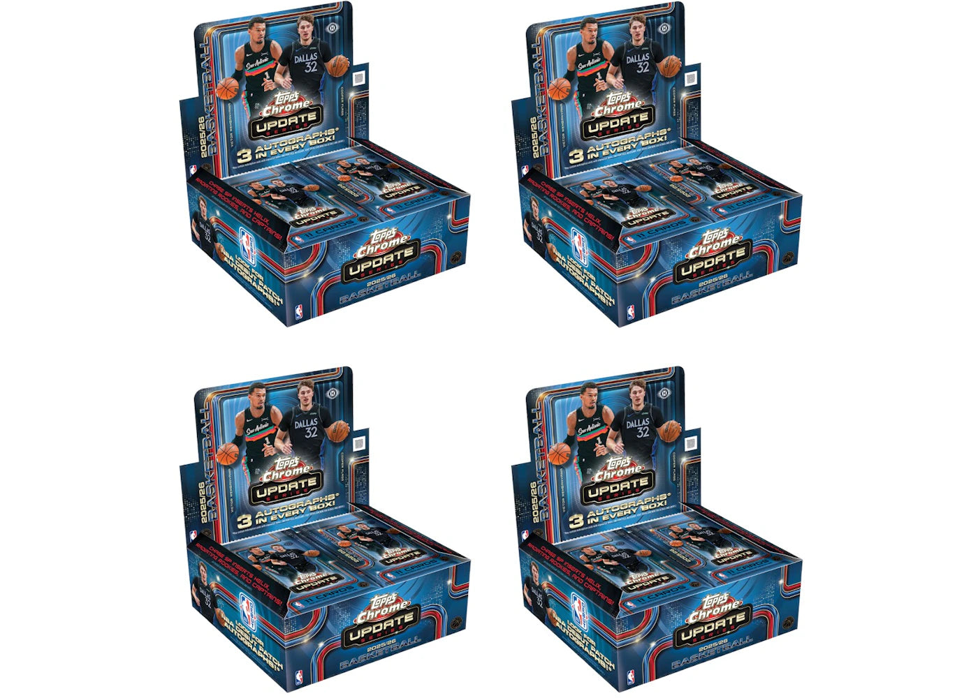 2025-26 Topps Chrome Update Basketball Jumbo Box 4x Lot -1