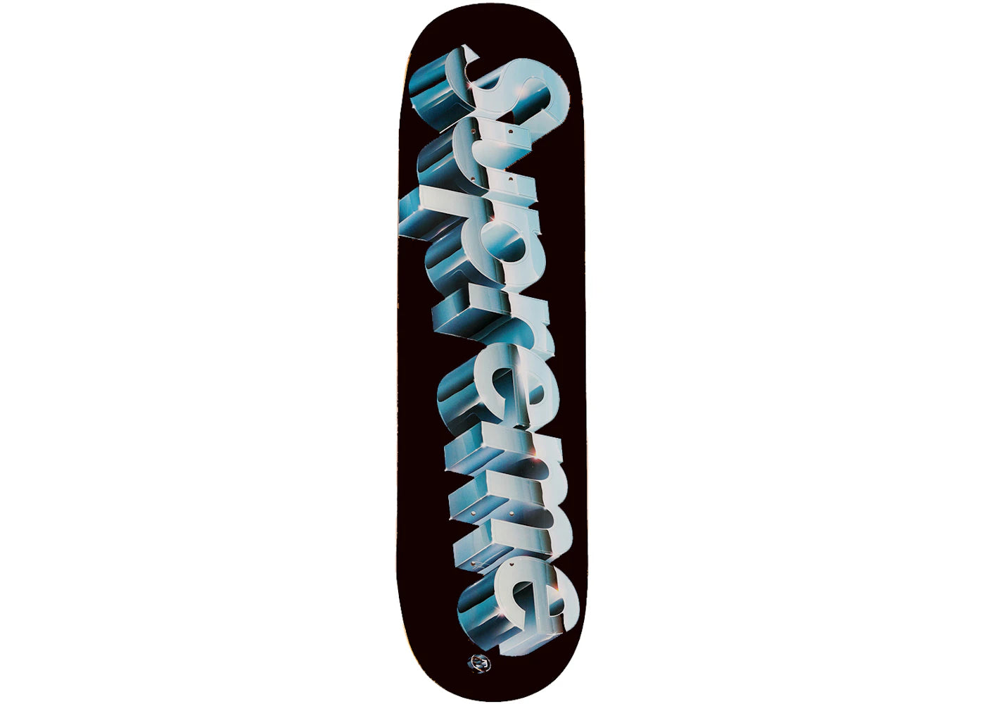 Supreme Chrome Logo Skateboard Deck Black -1