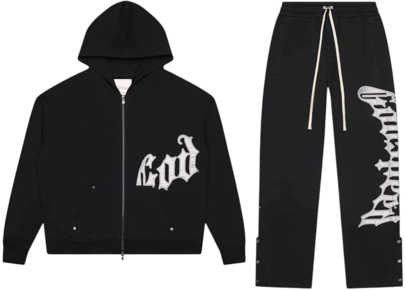 Godspeed OG Logo V2 Sweatsuit Black/Silver Satin -1