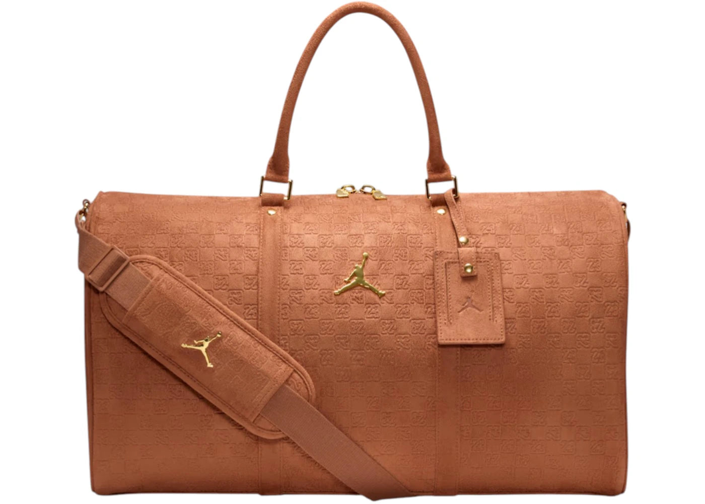 Nike Jordan Suede Monogram 40L Duffel Cognac -1