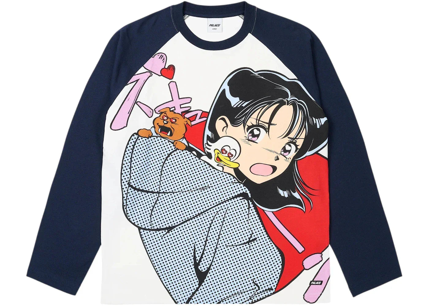 Palace Rear View Raglan Longsleeve Shirt Navy/Multi -1