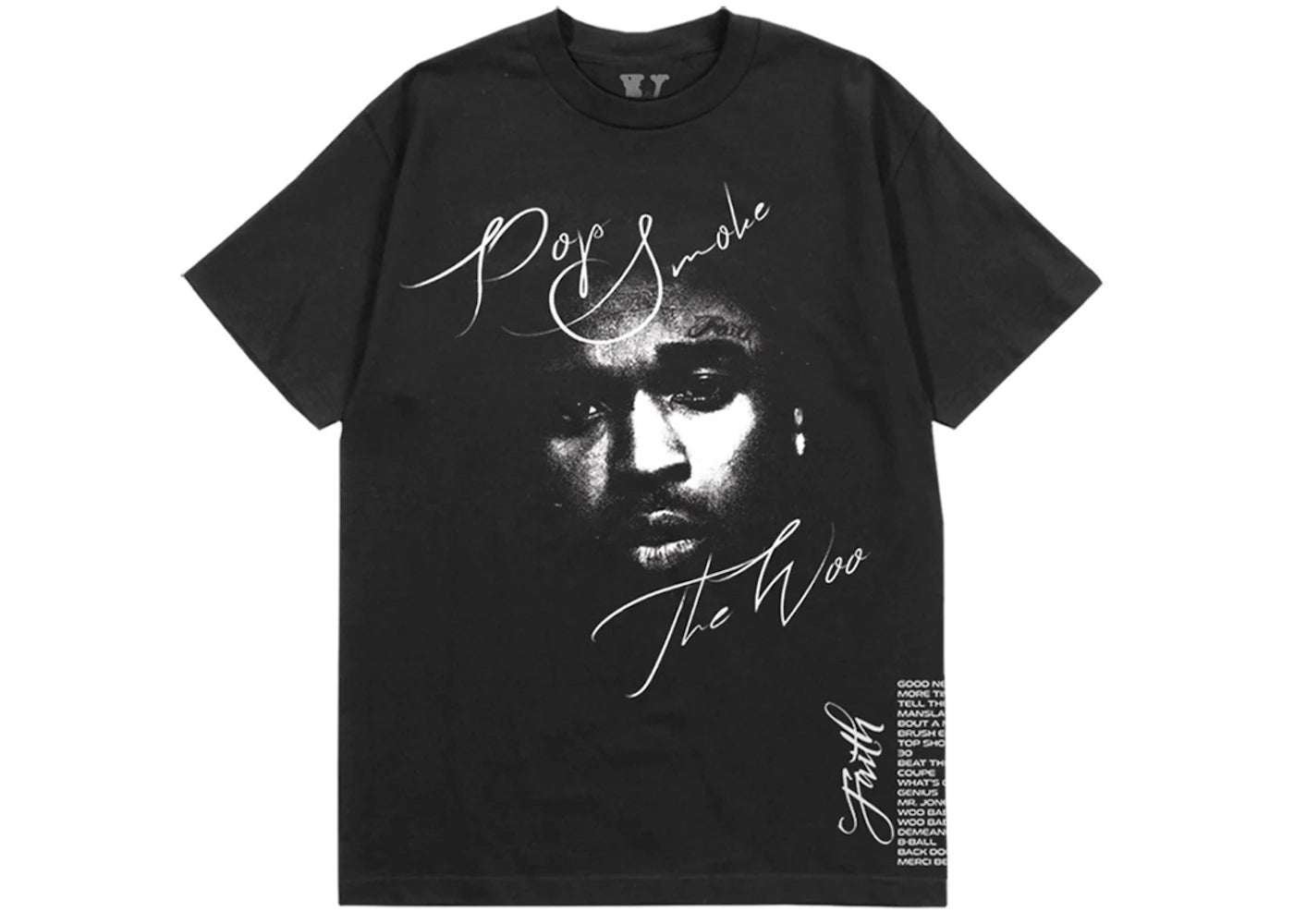 Pop Smoke x Vlone Faith T-shirt Black -1