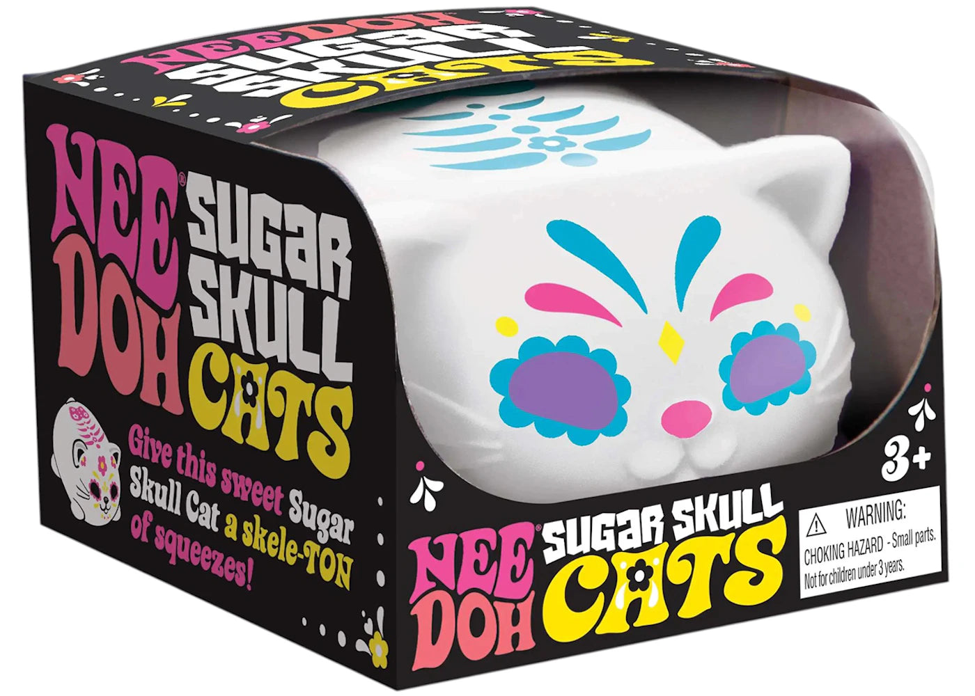 NeeDoh Sugar Skull Cool Cats Squishy Fidget Toy Blue -1