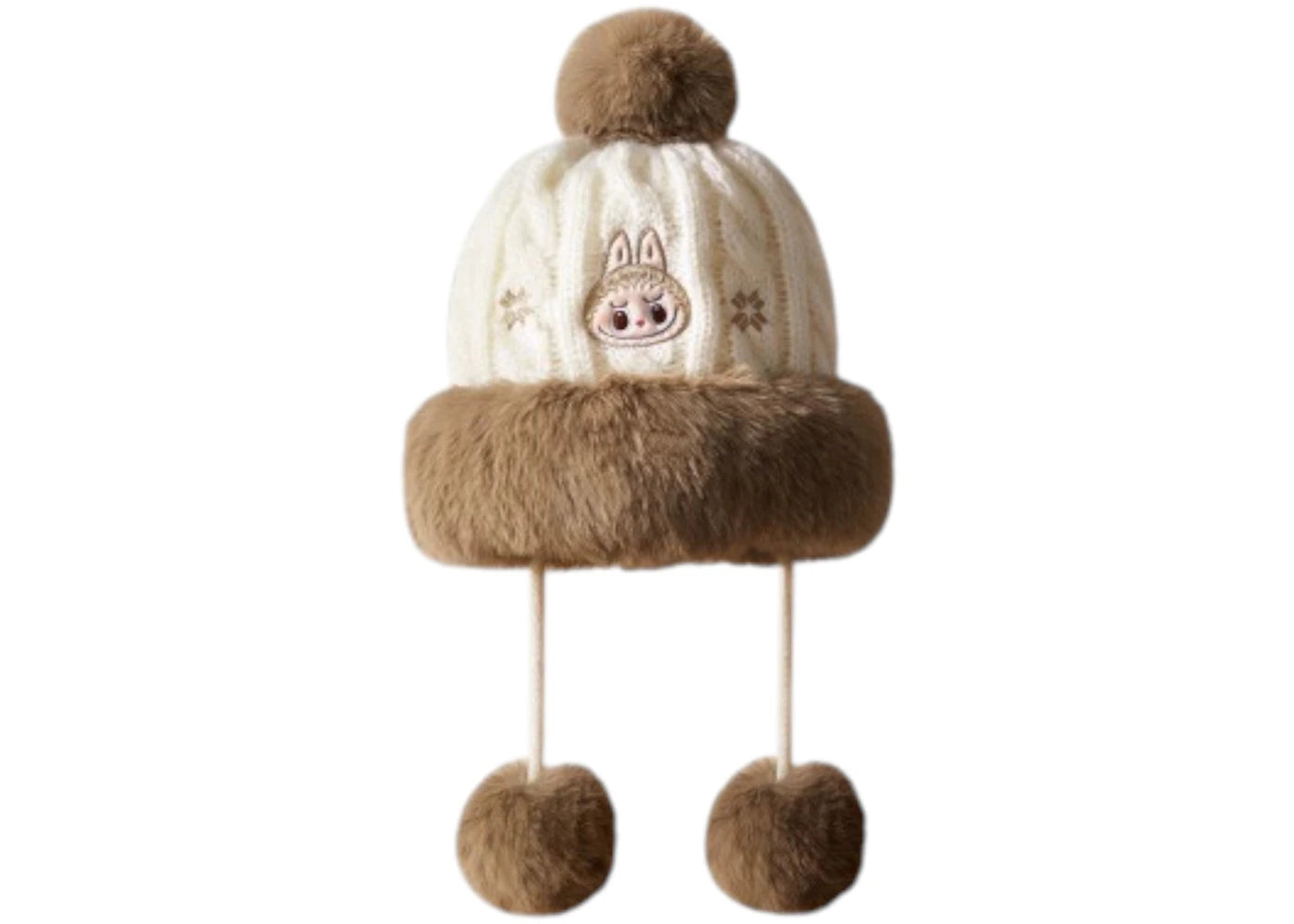 Pop Mart The Monsters Labubu Warm Fluffy Holiday Series Plush Hat -1