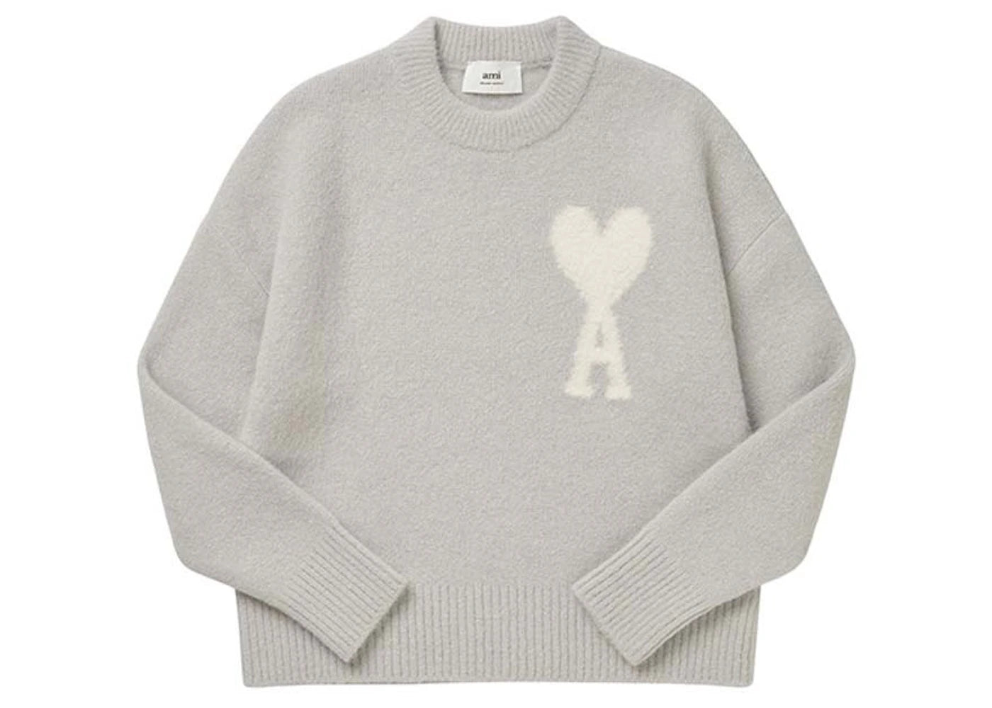 Ami Paris de Coeur Cloudy Wool Sweater Earl Grey/Ivory -1
