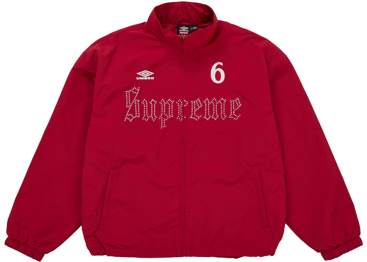 Supreme Umbro Rhinestone Track Jacket Red -1
