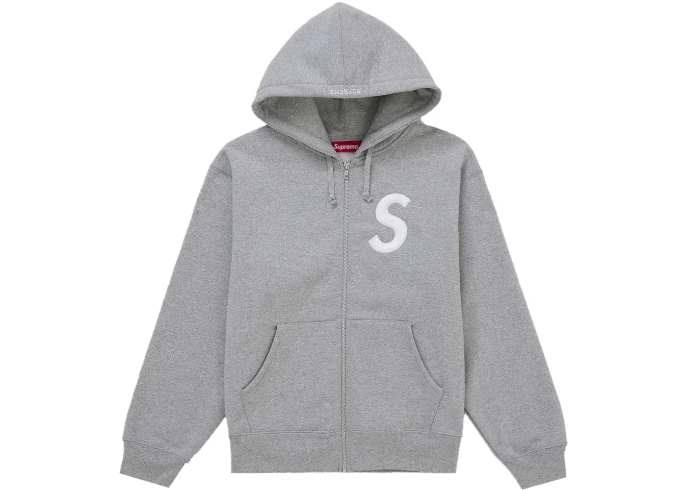 Supreme S Logo Zip Up Hooded Sweatshirt (FW25) Heather Grey -1