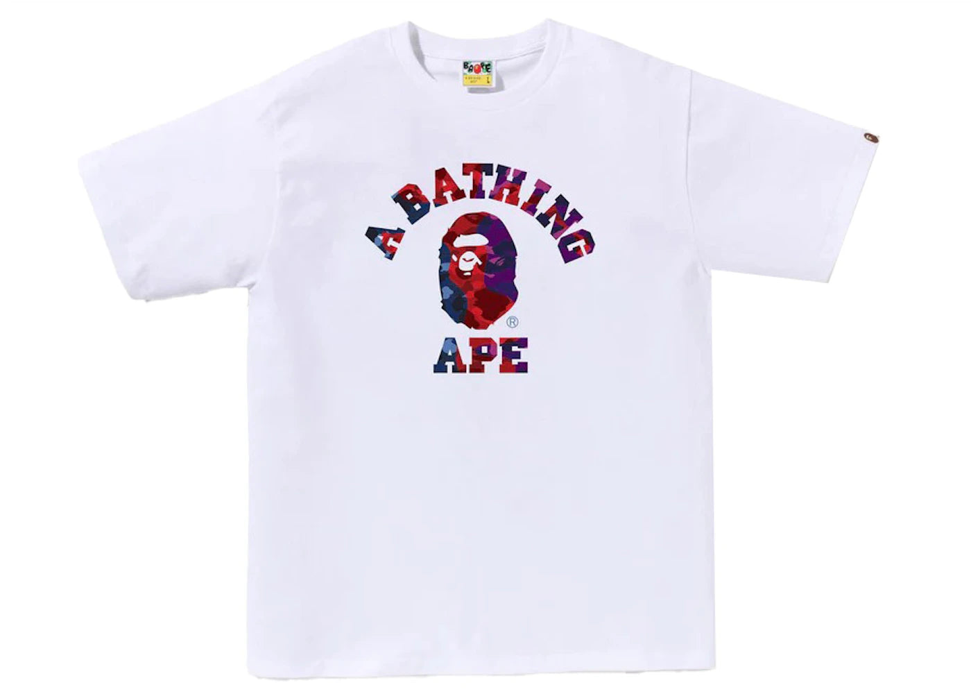 BAPE Color Camo Crazy College Tee White -1