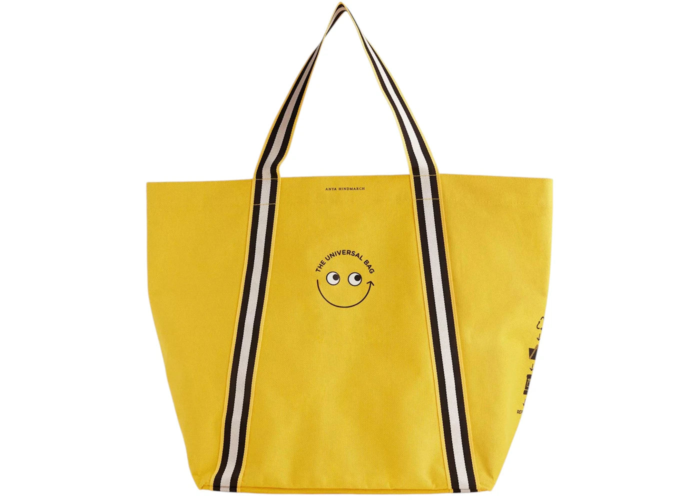 Anya Hindmarch x Selfridges Selection Logo Print Large Canvas Tote Bag Yellow -1