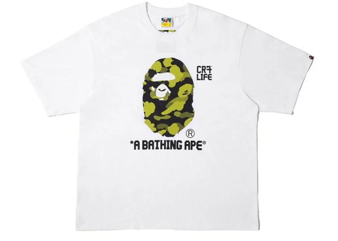BAPE x CR7Life Big Ape Head Reflection Camo Tee White -1
