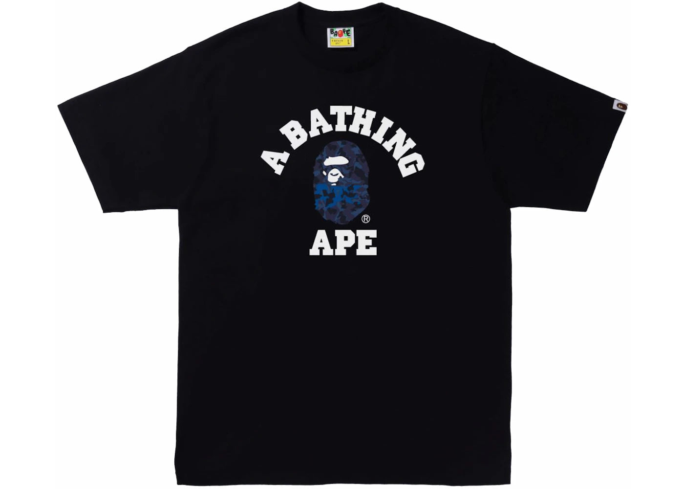 BAPE Sand Camo College Tee Black/Navy -1