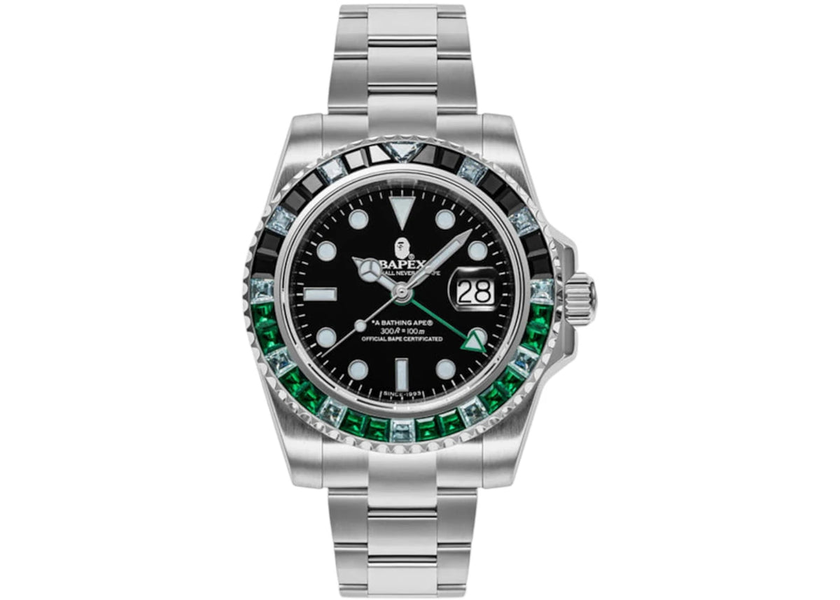 BAPE Type 2 Crystal Stone BAPEX Watch Black/Green -1