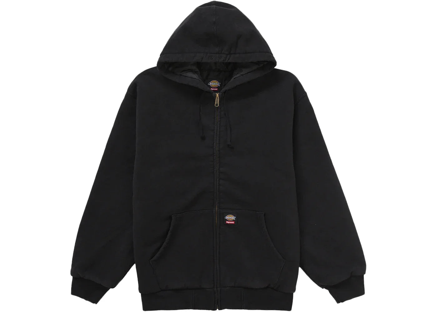 Supreme Dickies Quilted Lined Zip Up Hooded Sweatshirt (FW25) Black -1