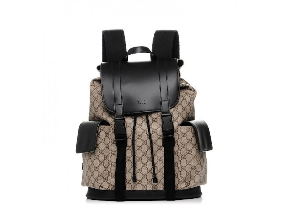 Gucci Soft Backpack Monogram GG Black/Brown -1
