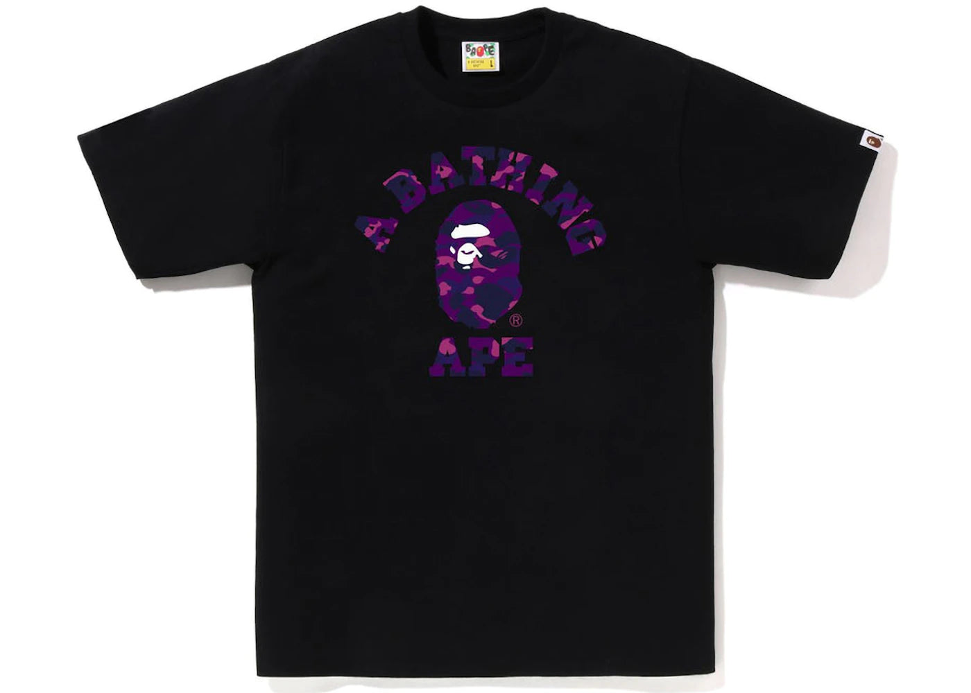 BAPE Color Camo College Tee (SS23) Black Purple -1