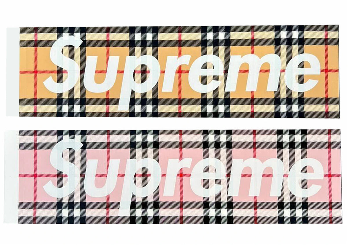 Supreme Burberry Box Logo Sticker Set -1