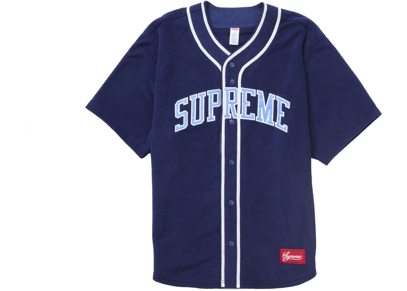 Supreme Polartec Baseball Jersey Navy -1