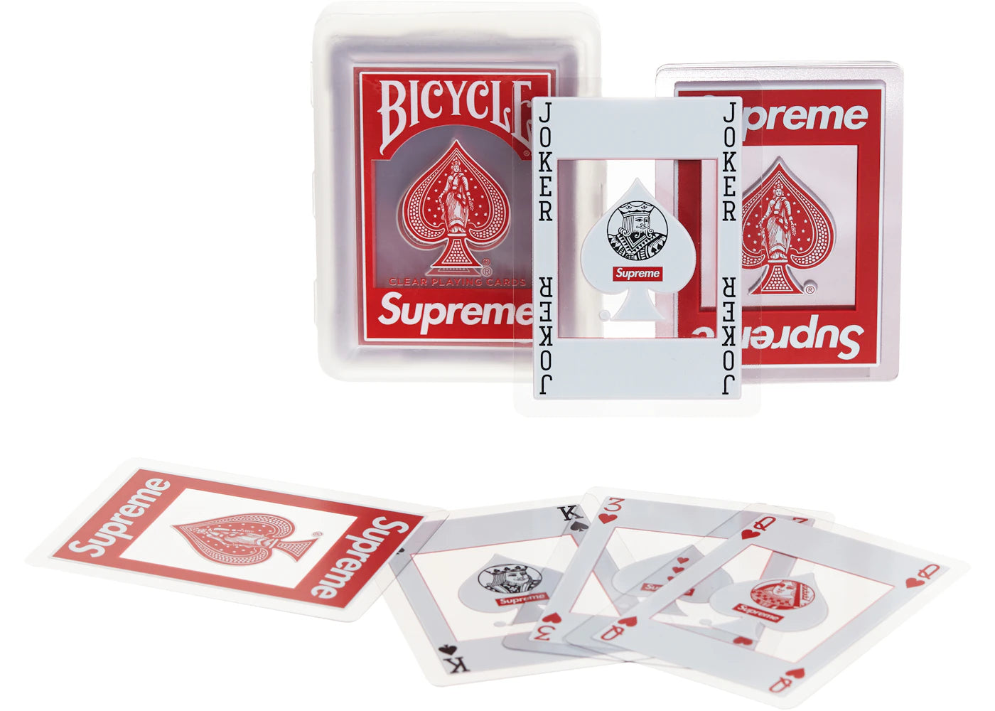 Supreme Bicycle Clear Playing Cards Red -1